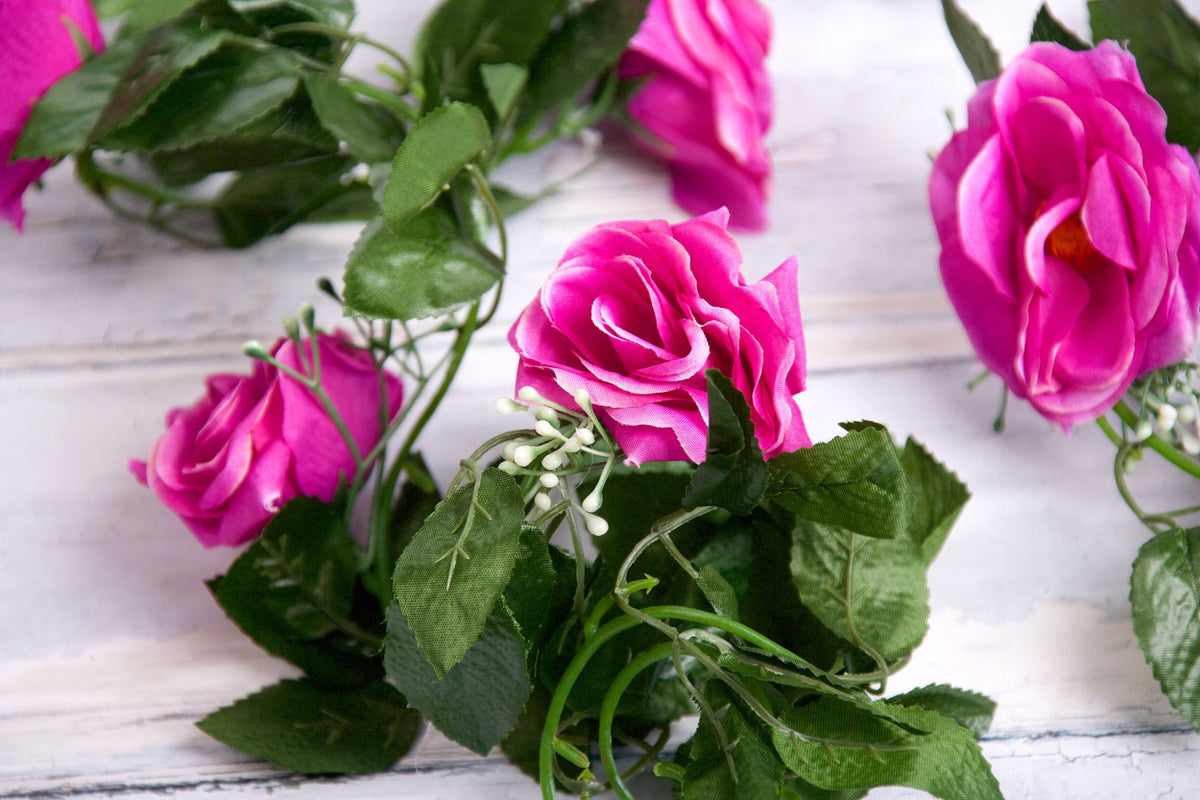 Best Artificial 7ft Light Purple Silk Rose Garland Vine String Wedding