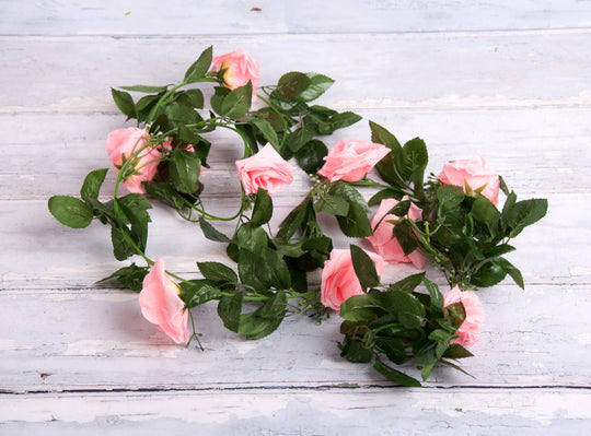 Best Artificial 7ft Baby Pink Silk Rose Garland