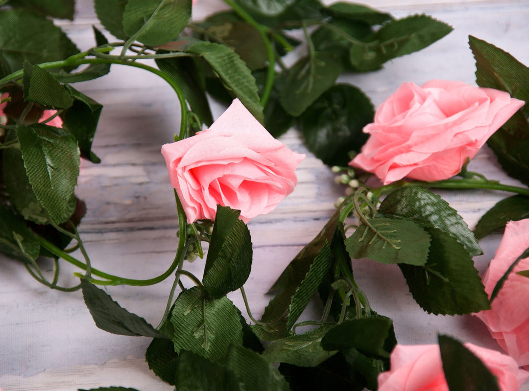 Best Artificial 7ft Baby Pink Silk Rose Garland