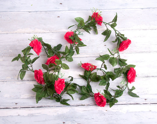 Best Artificial 7ft Pink Silk Rose Garland