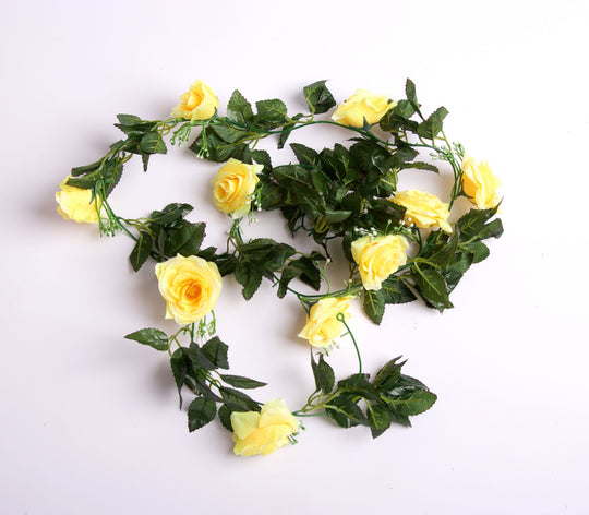 Best Artificial 7ft Yellow Silk Rose Garland