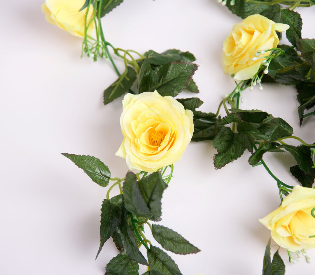 Best Artificial 7ft Yellow Silk Rose Garland