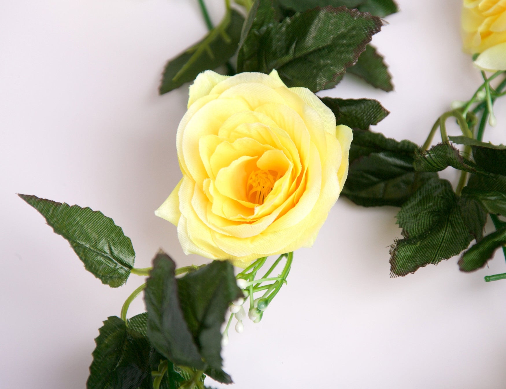Best Artificial 7ft Yellow Silk Rose Garland