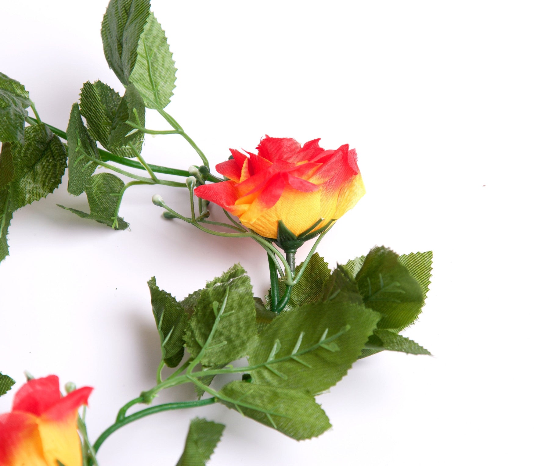 Best Artificial 7ft Red-Yellow Silk Rose Garland