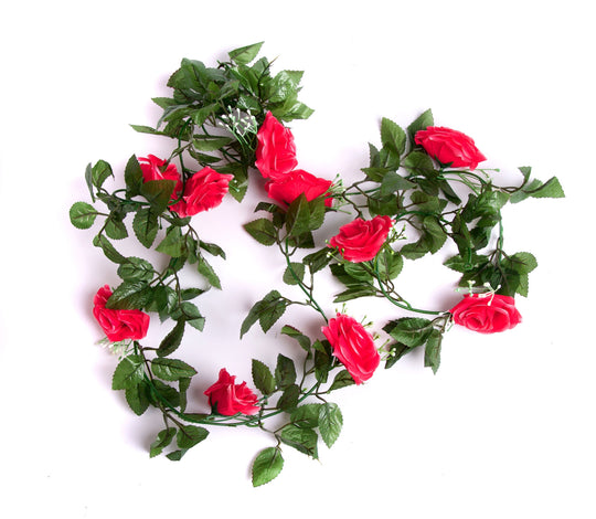 Best Artificial 7ft Pink Silk Rose Garland
