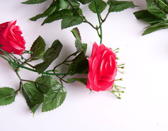 Best Artificial 7ft Pink Silk Rose Garland