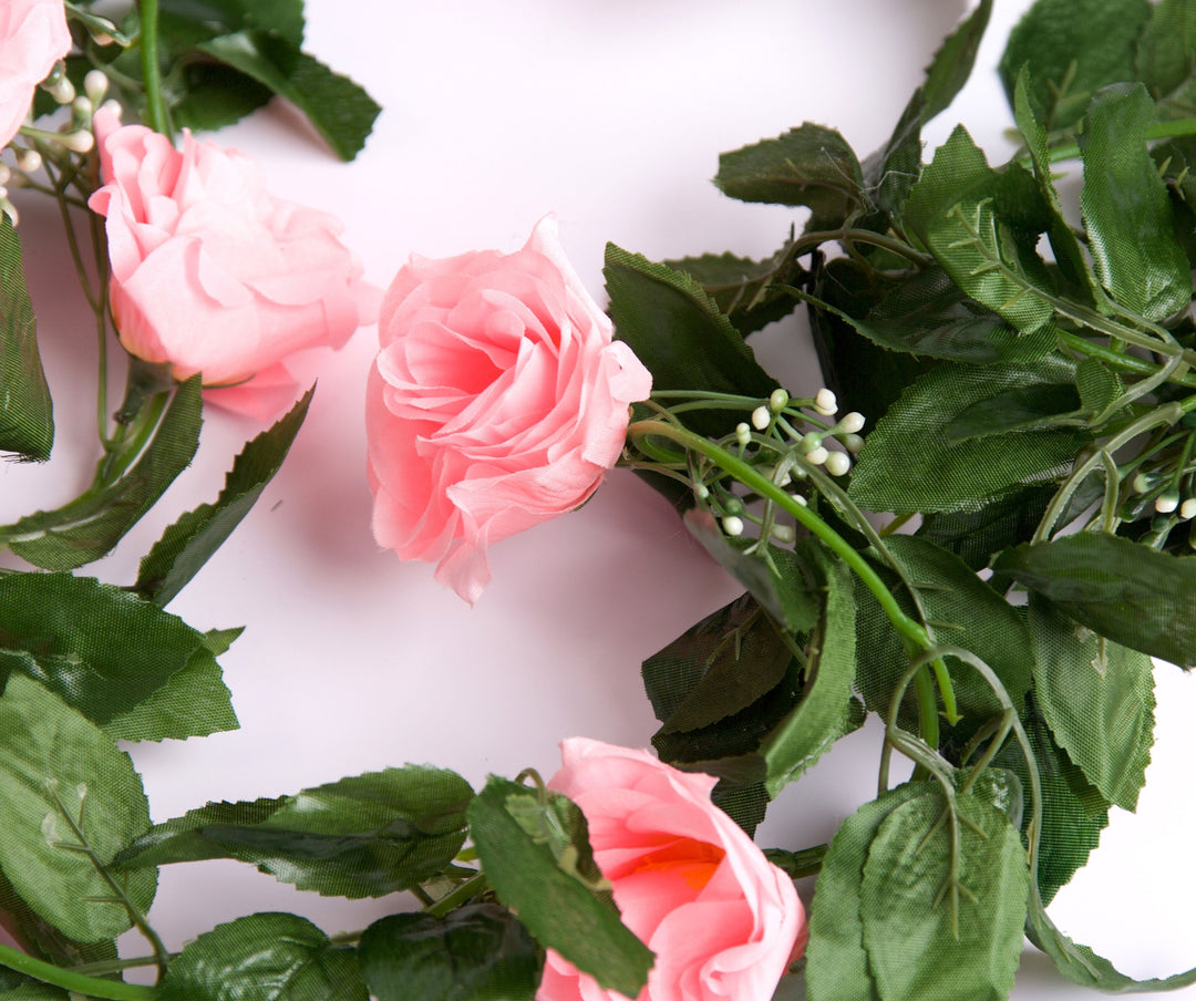 Best Artificial 7ft Baby Pink Silk Rose Garland