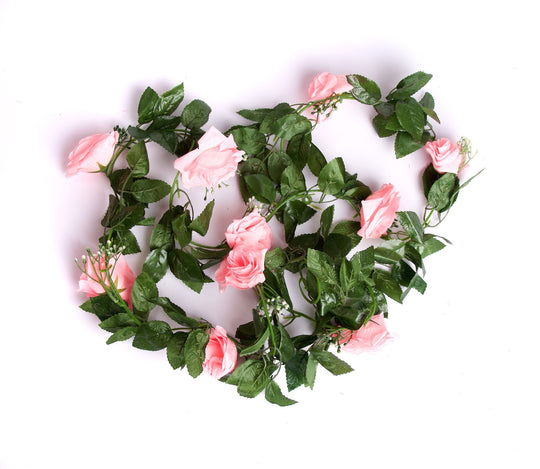 Best Artificial 7ft Baby Pink Silk Rose Garland