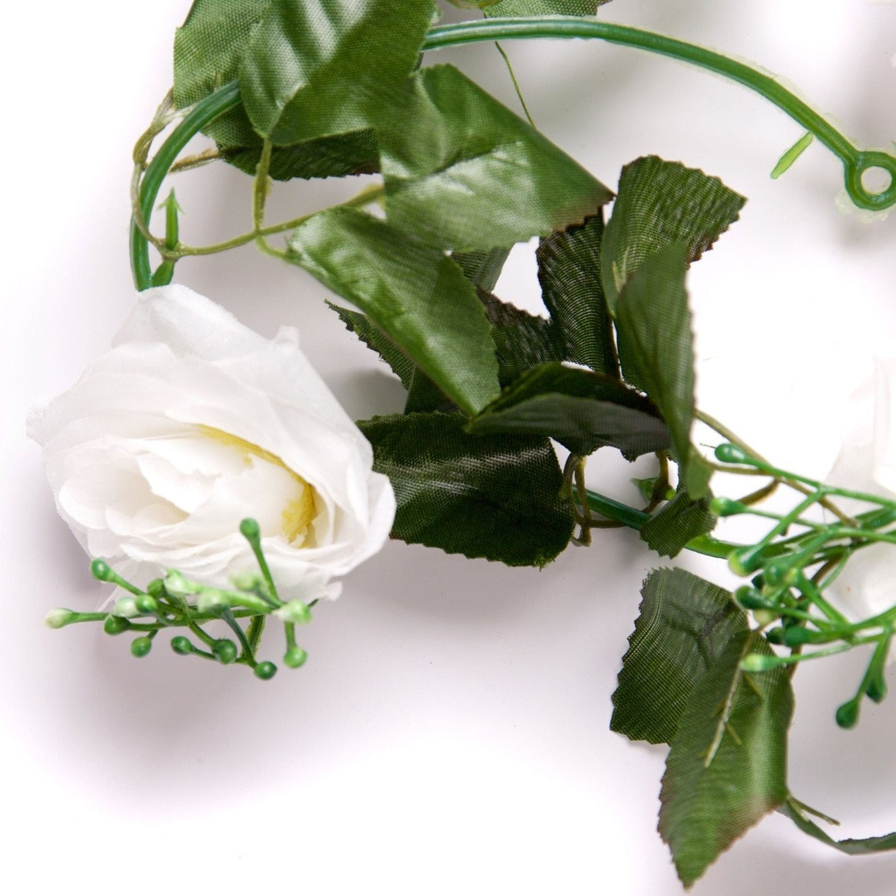 Best Artificial 7ft Ivory White Silk Rose Garland