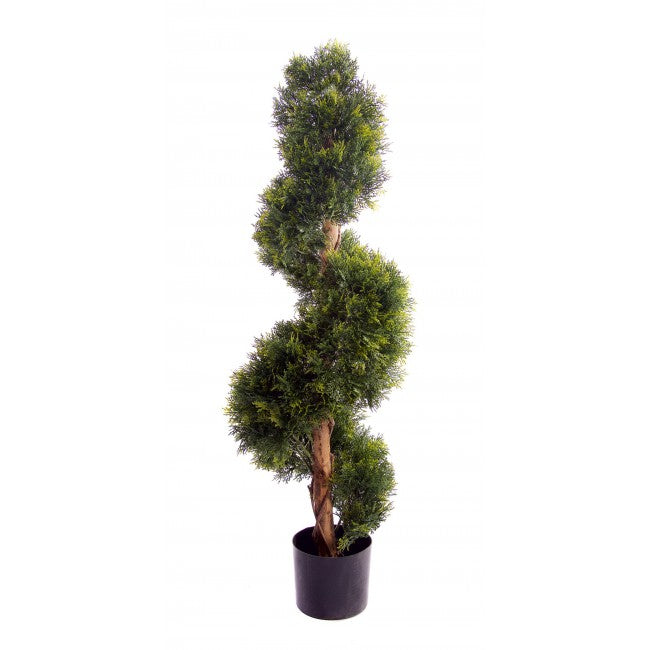 Natural Look 4ft Cedar Topiary Spiral Tree UV Fade Protected